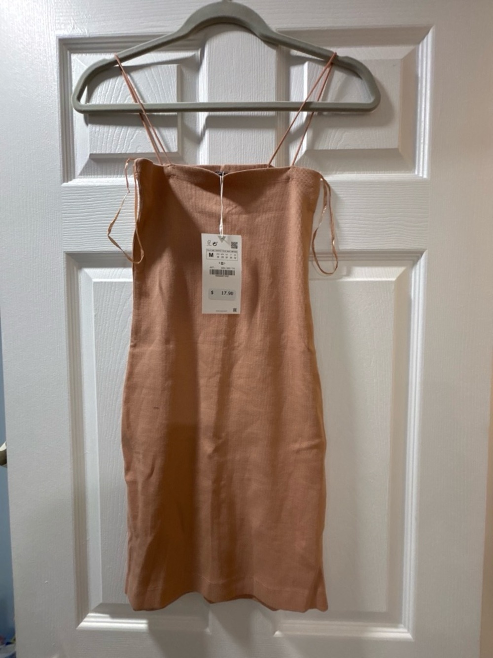 Zara Peach Strappy Tank Dress
